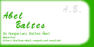 abel baltes business card