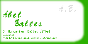 abel baltes business card